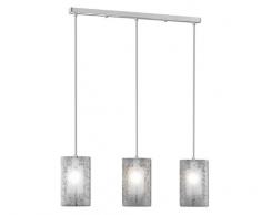 Paul Neuhaus 3-flammige Pendelleuchte Imara mit schönem Dekor-Glas 2160-17