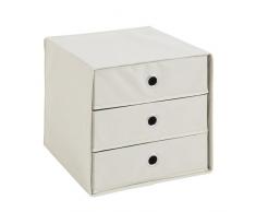 Faltbox Täby mit 3 Schubkästen in Weiß natur