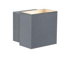 Paulmann 18002 Wandaufbauleuchte Hauswand LED Orientierungslicht Cybo eckig Lampe 2x3W grau 100x100 mm Außen IP65 strahlwassergeschützt Lichtakzente