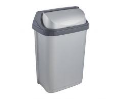 keeeper Abfallbehälter mit Rolldeckel, 10 l, Rasmus, Silber