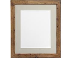 Frames By Post Bilderrahmen H7, 25 mm breit, Eiche rustikal, Bilderrahmen, hellgrau/dunkelgrau Passepartout, MDF, Light Grey Mount, 20,3 x 15,2 cm; Bildgröße: 15,2 x 10,2 cm