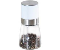 Kesper 13541 Pfeffermühle aus Glas,Kunststoffdrehknopf, Maße - ø 6.5 cm, Höhe - Circa 14 cm, weiß