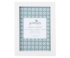 goldbuch 91 0013 - Portraitrahmen Fresh Black & White, Bilderrahmen für Portrait, Bild und Foto im 13 x 18 cm Format, Rahmen aus Kunststoff, Fotorahmen mit Aufsteller, Galerierahmen schwarz/weiß