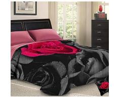 PETTI Artigiani Italiani Italienische Handwerkskunst. Einzelbett Trapunta 170x260 cm Black Roses