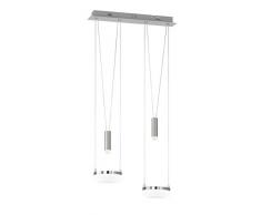 WOFI 7263.04.54.6000 A, Pendelleuchte, Aluminium, 17 watts, Integriert, Nickel matt/Chrom, 48 x 15 x