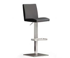 Robas Lund Barhocker Schwarz mit Lehne Barstuhl drehbar 180 Grad, Hocker höhenverstellbar, PU LO.PES