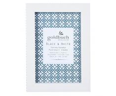 goldbuch Portraitrahmen Fresh Black & White, Bilderrahmen für Portrait, Bild und Foto im 10 x 15 cm Format, Rahmen aus Kunststoff, Fotorahmen mit Aufsteller, Galerierahmen, Schwarz/Weiß