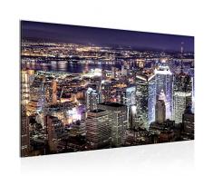 Runa Art Bild New York City Wandbild Vlies - Leinwand Bilder XXL Format Wandbilder Wohnzimmer Wohnung Deko Kunstdrucke Violett 1 Teilig - Made in Germany - Fertig Zum Aufhängen 600614a
