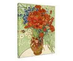 Wieco Art – ( Mohnblumen und Gänseblümchen, Kunstdruck auf Leinwand, Vincent van Gogh, Öl-Gemälde, Reproduktion, Blumen, Dekoration, Kunstwerk, Bilder auf Leinwand, Wandkunst, für Zuhause, Büro