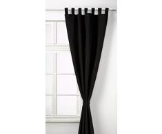 Vorhang Blickdicht Matte unifarbene Gardine mit Schlaufen. Aus edlem Microsatin Micofaser-Gewebe. 245x140, Schwarz, 20400