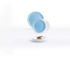 Geschirrset 18 PIEZAS blau/weiß