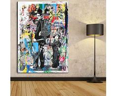 Faicai Art Banksy Graffiti Street Art Gemälde Wandbild Batman Pop Art Prints Poster Moderne Deko Kinderzimmer Wandschmuck Modern 16x24 Chaplin