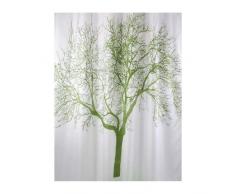 Bisk Duschvorhang, Motiv Grüner Baum, 180 x 200 cm, Weiß
