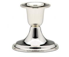 silberkanne Kerzenleuchter mit Perlmuster H 7 cm Silber Plated versilbert in Premium Verarbeitung