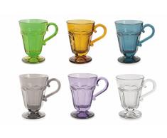 Villa d Este Home Tivoli Duchessa Set Wassergläser mit Stiel, Mehrfarbig, 6 Einheiten