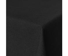 Beschichtete Baumwolle Tischdecke, schmutz- und wasserabweisend, abwaschbar, schwarz, 220 x 140cm (Größe und Farbe wählbar)