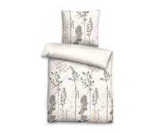 biberna 0003616 Feinbiber Bettwäsche Garnitur mit Kopfkissenbezug (Baumwolle) 1x 135x200 cm + 1x 80x80 cm, frappé