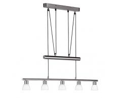 Wofi Pendelleuchte, 5-Flammig, Serie: Bram, nickel-matt