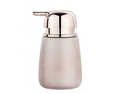 WENKO Seifenspender Glimma Rosé - Flüssigseifen-Spender, Spülmittel-Spender Fassungsvermögen: 0,33 l, Keramik, 9,5 x 15 x 8,5 cm, rosa