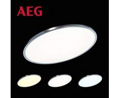 Devin - smarte LED WiZ Panel Deckenleuchte, große Funktionsvielfalt per App und Sprachsteuerung, Ø45cm, 30 Watt, 3100 Lumen, 2700 (warmweiß) bis 6500 (kaltweiß) Kelvin in nickel