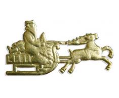 Kunze A068729011 Santa auf Schlitten, 2.2 x 4,5 cm, 52 Stück, Geprägtes Papier, Gold