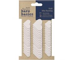 Papermania Bare Basics Kraft Mini Herzen Wimpelkette, weiß