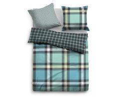 TOM TAILOR 0069917 Satin Bettwäsche Garnitur mit Kopfkissenbezug (Baumwolle) 1x 135x200 cm + 1x 80x80 cm, Blue Bird