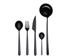 Mepra SPA 108722049 Besteckgarnitur, Design Linea Oro Nero, 49-teilig