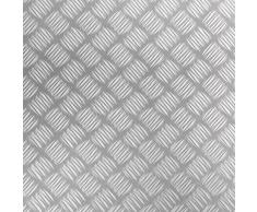 Klebefolie INDUSTRIAL-OPTIK METALL RIFFEL MATT MIT STRUKTUR Dekofolie MÃ¶belfolie Tapeten selbstklebende Folie, PVC, ohne Phthalate, silber, 67,5cm x 1,5m, 215Âµm (StÃ¤rke: 0,215 mm), Venilia 53137
