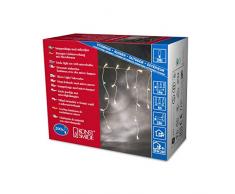 Konstsmide 3702-003 Microlight Eisregen Lichtervorhang / für Außen (IP44) / 24V Außentrafo / 200 klare Birnen / transparentes Kabel