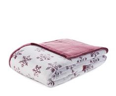 Gözze Wohn- und Kuscheldecke, Doppellagig verarbeitete Wendedecke, Mit Eiskristallen auf Vorderseite, 150 x 200 cm, Beere, 40125-40-150200