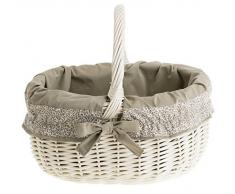 e-wicker24 Einkaufskorb aus Weide, Korb, beige, 34 x 42 x 36 cm