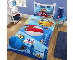 Super Wings Bettwäsche-Set aus Polyester-Baumwoll-Gemisch, Einzelbett