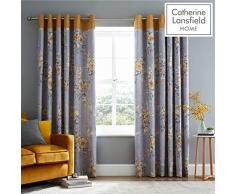 Catherine Lansfield Canterbury Ösenvorhang, Polycotton, Ocker, 66x90 Inch