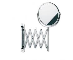 Kela 20847 Wand-Kosmetik-Spiegel, Zum Schrauben, Ausziehbar, 1-/5-fach Vergrößerung, Ø 18,5cm, Metall, Avita
