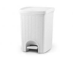 Stefanplast 30800 Abfalleimer, In Rattanoptik aus Kunststoff, 31 x 27,5 x 39 cm
