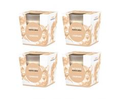 pajoma Duftkerze 4er Set, Champagne, im satinierten Glas, 4x 124 g, Brenndauer: 25 Stunden, in edler Geschenkverpackung