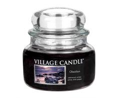 Village Candle Obsidian kleine Duftkerze im Glas, 312 g, schwarz, 9.8 x 9.5 cm