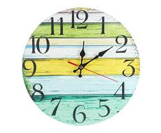 LOHAS Home Wanduhr, rund, Holz, 30,5 cm 12 Lake House