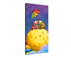 Picanova – Cheesy Mice 100x50cm – Premium Leinwanddruck – Kunstdruck Auf 2cm Holz-Keilrahmen Für Schlaf- Und Kinderzimmer – Kinder Kollektion Von TooshToosh