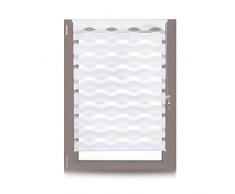 Relaxdays Doppelrollo Klemmfix, ohne Bohren, Blickschutzgrad variierbar, Gesamt: 110 x 150 cm, Stoffbreite 106 cm, weiß