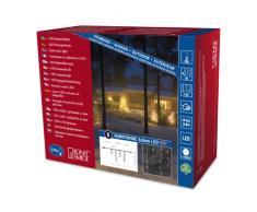 Konstsmide 4621-103 LED Hightech System Erweiterung / Lichtervorhang Eisregen / für Außen (IP44) / 200 warm weiße Dioden / transparentes Kabel