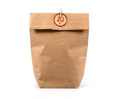 pajoma Adventskalender Nordic Vintage, 1 x 24 Kraftpapiertüten zum Befüllen, inkl. Zahlensticker und Klammern