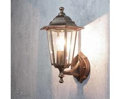 Nostalgische Wand Aussenleuchte PARIS stehend Kupfer Antik IP44 E27 Rustikal Wandlampe Haus Outdoor Garten