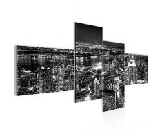 Runa Art Bilder New York City Wandbild 200 x 100 cm Vlies - Leinwand Bild XXL Format Wandbilder Wohnzimmer Wohnung Deko Kunstdrucke Grau 4 Teilig - Made IN Germany - Fertig zum Aufhängen 600641c