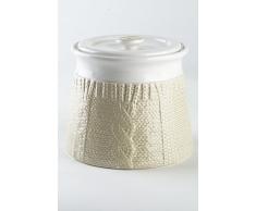 Kaffeedose / Vorratsdose aus Porzellan / Keramik, bicolor, weiß - sandfarbend, 1400 ml. Volumen, in schicker Strickoptik, aus der Kollektion Pullover von TOGNANA
