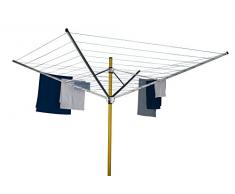 stewi Deluxe 60m Wäschespinne, Aluminium, Gelb/Silber/blau, 204 x 18 x 14 cm