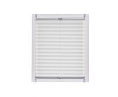 Sunlines Plissee Made in Germany, Tageslicht, Crepes Uni Klemmfix, Silbergraue Schiene, 135 x 150, Stoff, WeiÃ, 135 x 150cm