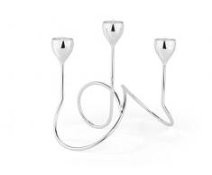 Zilverstad Kerzenleuchter Riccio, 3-flammig, Zink-Legierung, Silberfarben, 18 x 29.5 x 24.1 cm