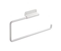 iDesign Küchenrollenhalter, wandmontierter Küchenhelfer aus Metall für 1 Rolle Küchenkrepp, schwenkbarer Papierrollenhalter mit Drehgelenk, weiß